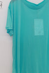 BASERANGE Classic Bamboo Fiber Bamboo Cotton Loose T-shirt Series Collection Round Neck Bottoming Shirt France BAS-TOLO-BL-SP25-LSS Turquoise TOLO-BL-000